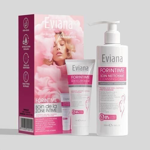 EVIANA PACK FORINTIME GEL NETTOYANT INTIME 200ML + FORINTIME SOIN ECLAIRCISSANT INTIME 50ML