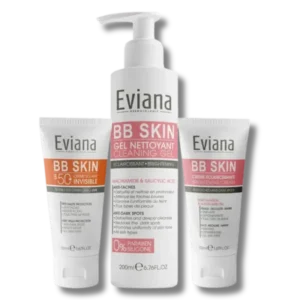 EVIANA PACK BB SKIN CREME ECLAIRCISSANTE 50ML + BB SKIN GEL NETTOYANT ECLAIRCISSANT 200ML + BB SKIN CREME SOLAIRE SPF50+ 50ML